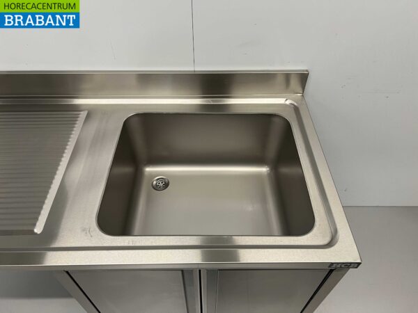 Stainless steel Sink Table Sink folding doors Premium-line 140 cm Catering - Image 5