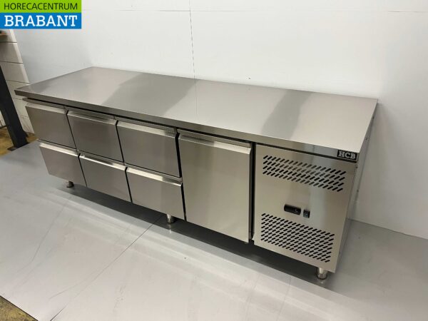 Stainless steel Refrigerated Workbench 6 drawers and 1 door 223 cm 230V Catering - Image 2