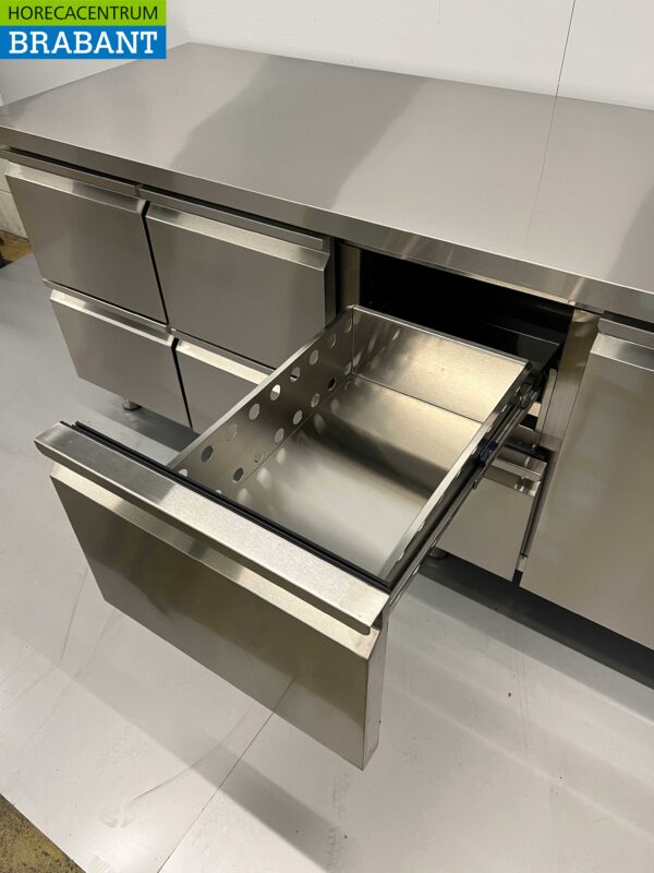 Stainless steel Refrigerated Workbench 6 drawers and 1 door 223 cm 230V Catering - Image 6