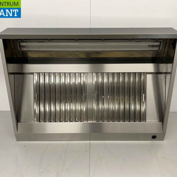 Stainless steel extractor hood Extractor hood with slat filters Premium-line 140 cm Sloping model Horeca