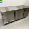 Stainless Steel Work Cupboard Cabinet Work Table Premium-line 2 sliding doors and 3 drawers 180 cm Catering - Image 3