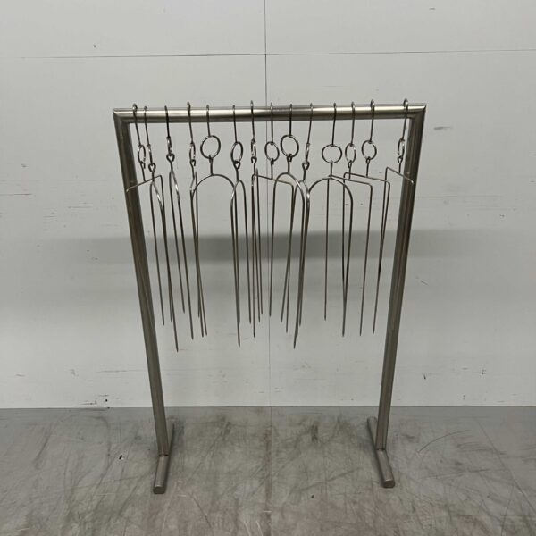 Stainless steel Stand with 14 hooks for smoking 80 cm Catering