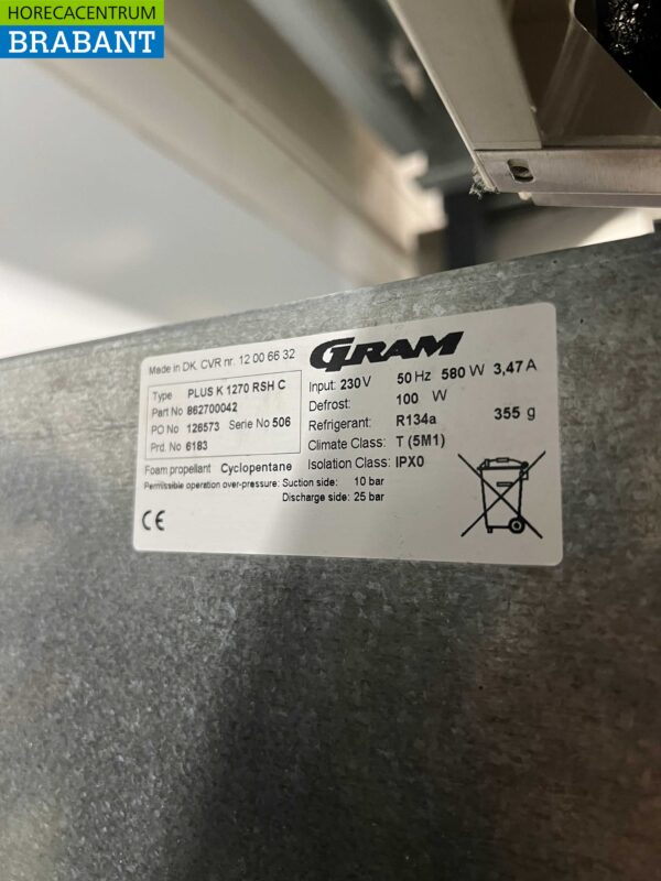Stainless steel Gram Double-door 2-door Refrigerator Refrigerator 1270 liters 230V Horeca - Image 5