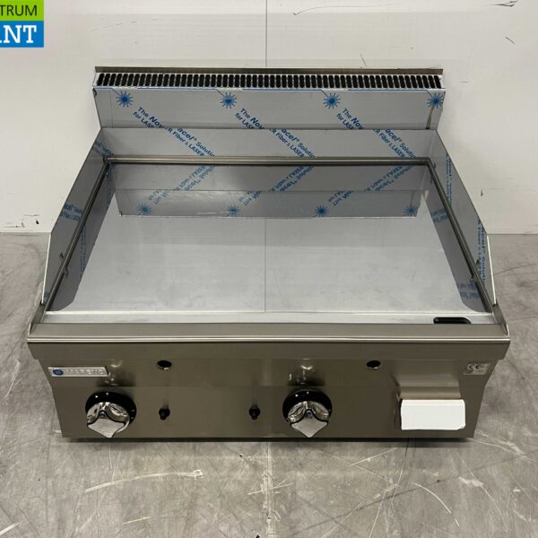 Stainless steel Mareno Mirror Griddle Griddle Griddle Chromed 80 cm GAS Horeca