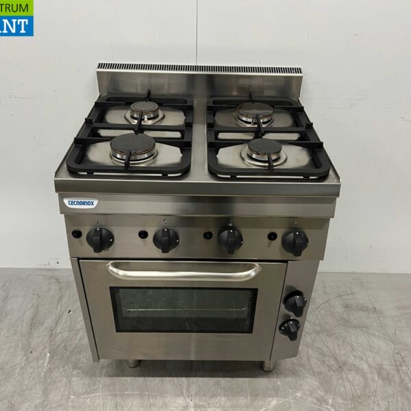 Stainless steel Tecnoinox Stove 4 burners with oven 70 cm GAS Catering