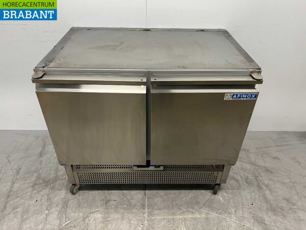 Stainless steel Mobile Afinox Refrigerated Workbench 2 doors 100 cm 230V Horeca
