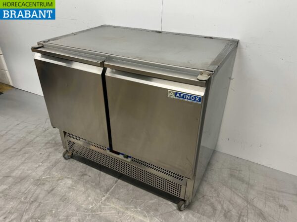 Stainless steel Mobile Afinox Refrigerated Workbench 2 doors 100 cm 230V Horeca - Image 2