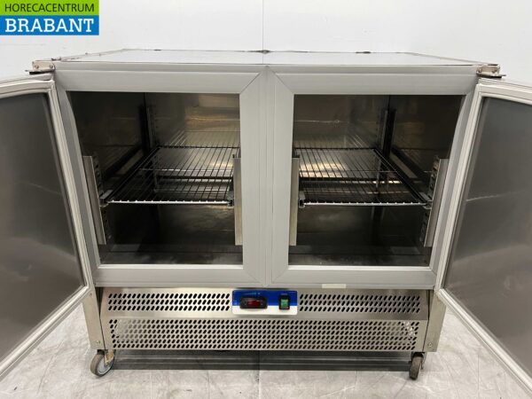 Stainless steel Mobile Afinox Refrigerated Workbench 2 doors 100 cm 230V Horeca - Image 4