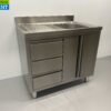Stainless steel Sink Sink hinged doors and drawers 100 cm Catering - Image 2