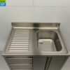 Stainless steel Sink Sink hinged doors and drawers 100 cm Catering - Image 4