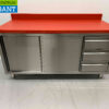Stainless steel HCB Polyethylene PE Work Cabinet Cabinet Cutting Table 2 sliding doors 3 drawers 160 cm Catering Butchery
