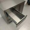 Stainless Steel Work Cupboard Cabinet Work Table 2 folding doors and 3 drawers 100 cm Hospitality - Image 5