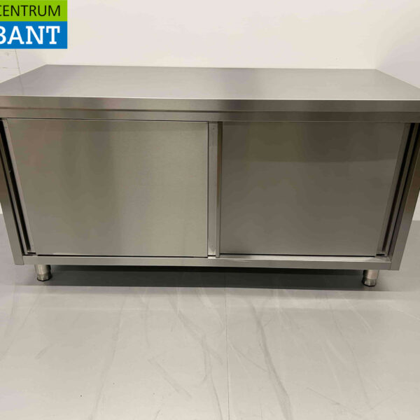Stainless steel HCB Work Cabinet Cabinet Work Table Premium-line 2 sliding doors 160 cm Catering