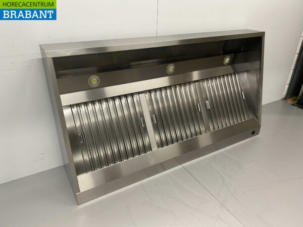 Stainless steel extractor hood Extractor hood with slat filters Premium-line 180 cm Sloping model Horeca - Image 3