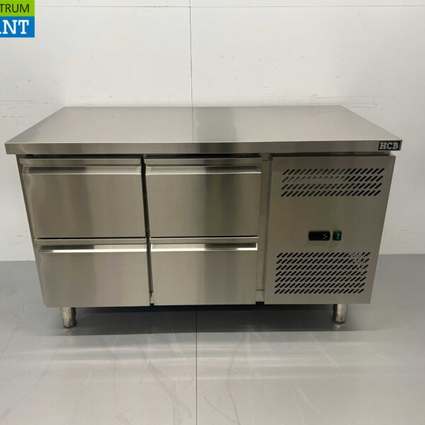 Stainless steel Refrigerated Workbench 4 drawers 136 cm 230V Catering
