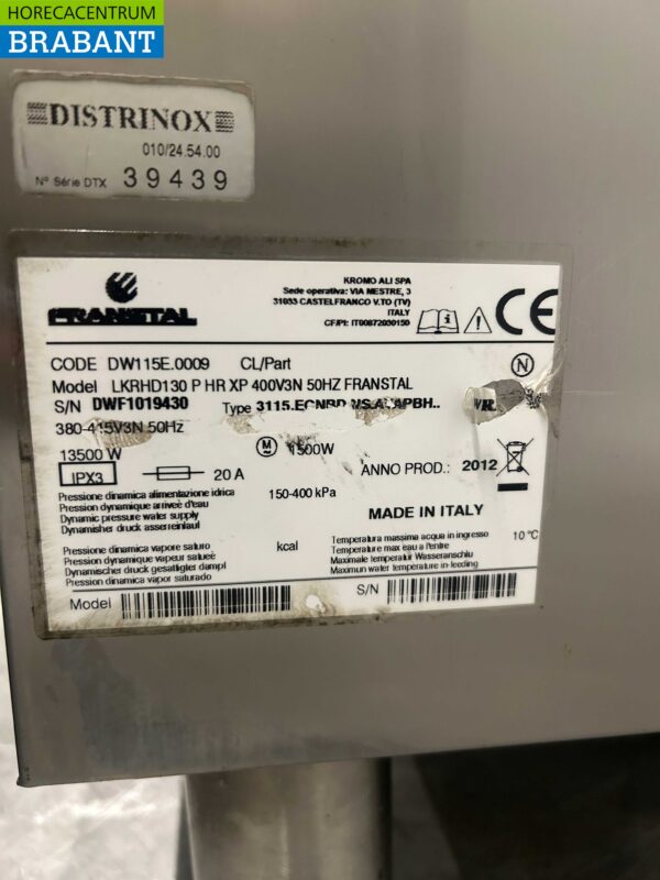Stainless steel Franstal Dishwasher slide-through dishwasher 400V Horeca - Image 7