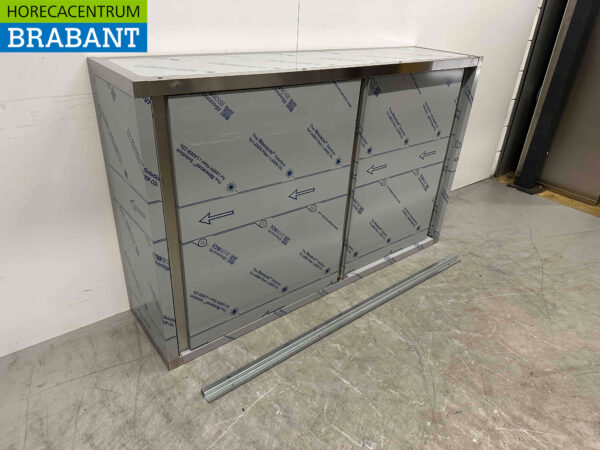 Stainless steel Wall Cabinet 2 Sliding Doors 160 cm Catering - Image 2