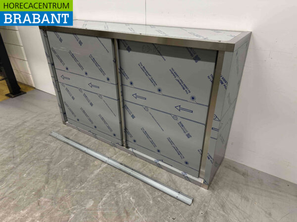 Stainless steel Wall Cabinet 2 Sliding Doors 160 cm Catering - Image 3