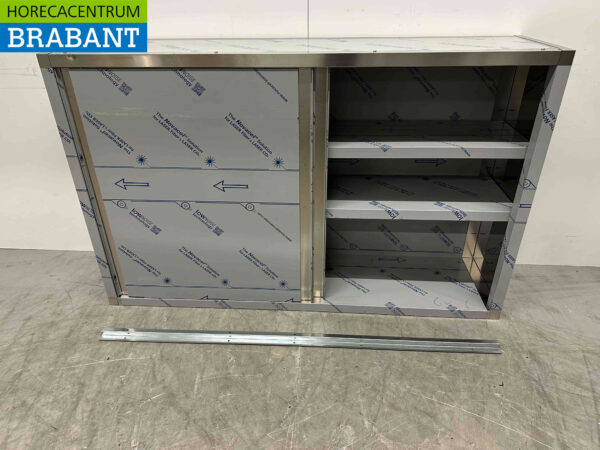 Stainless steel Wall Cabinet 2 Sliding Doors 160 cm Catering - Image 4