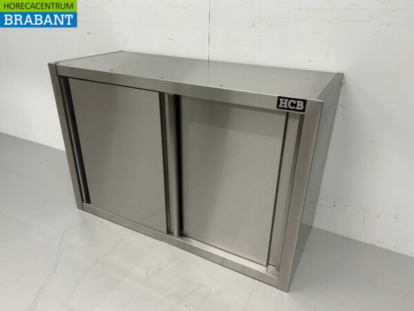 Stainless steel Wall Cabinet Premium-line 2 Sliding Doors 100 cm Catering - Image 2