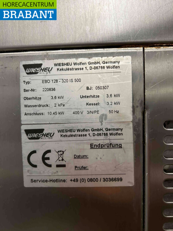 Stainless steel Wiesheu EBO 128 Deckoven Store oven Floor oven 4 layer 400V Horeca - Image 7
