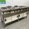 Stainless steel MKN baking line 2 burner stove, 2 x fryer and griddle 400V Horeca - Image 3