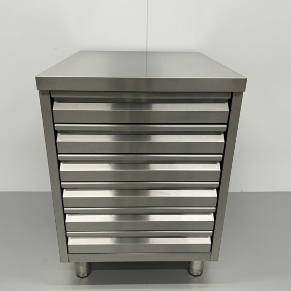 Stainless steel Work Cabinet Drawer Cabinet 6 drawers Premium-line for dough 60 cm Catering Pizzeria Bakery