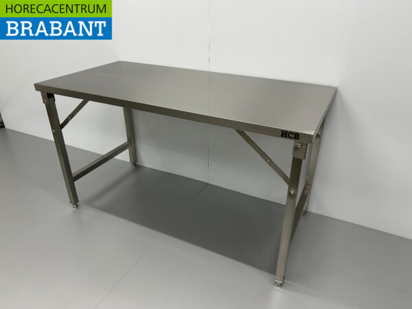 Stainless Steel Collapsible Work Table 150 x 70 x 85 cm Catering - Image 2