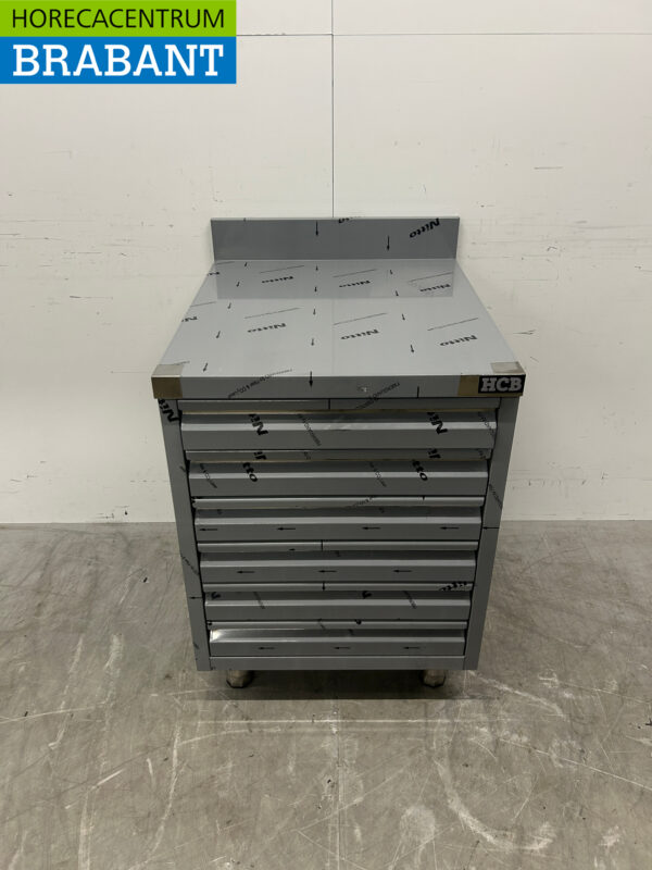 Stainless steel HCB Work Cupboard Drawer Cabinet 6 drawers Premium-line for dough 60 cm Catering Pizzeria Bakery