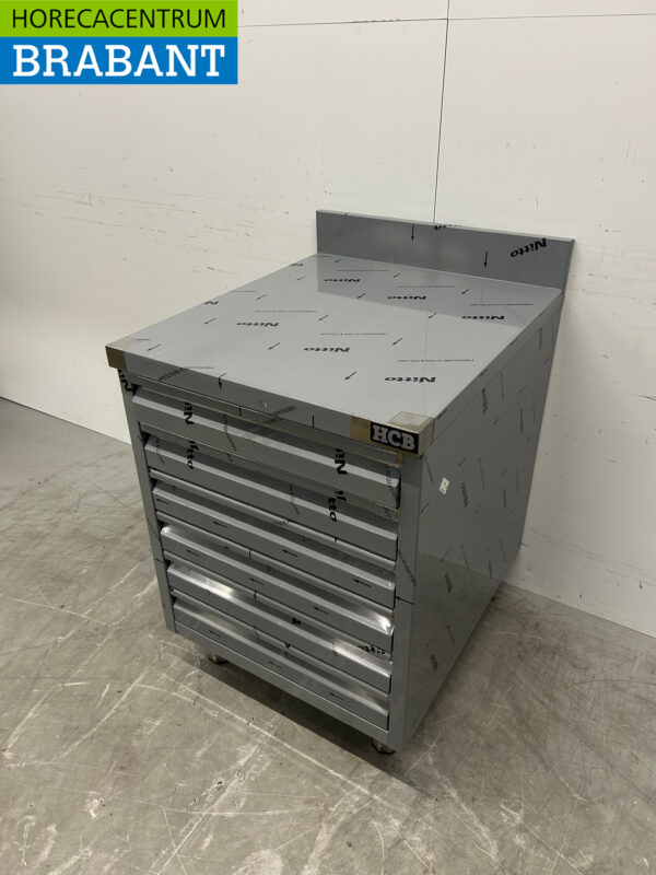 Stainless steel HCB Work Cupboard Drawer Cabinet 6 drawers Premium-line for dough 60 cm Catering Pizzeria Bakery - Image 2