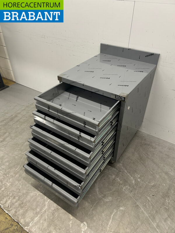 Stainless steel HCB Work Cupboard Drawer Cabinet 6 drawers Premium-line for dough 60 cm Catering Pizzeria Bakery - Image 5