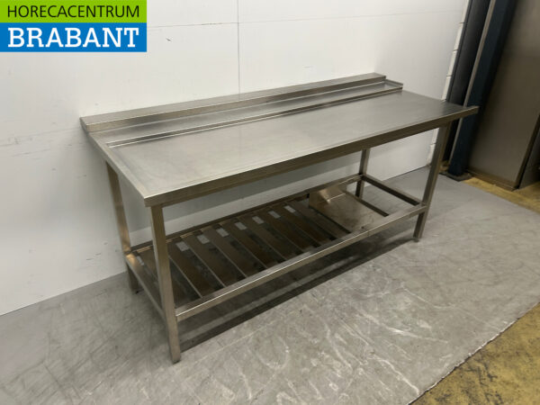 Stainless steel Drainage table tbv pass through dishwasher 196 cm Horeca - Image 2
