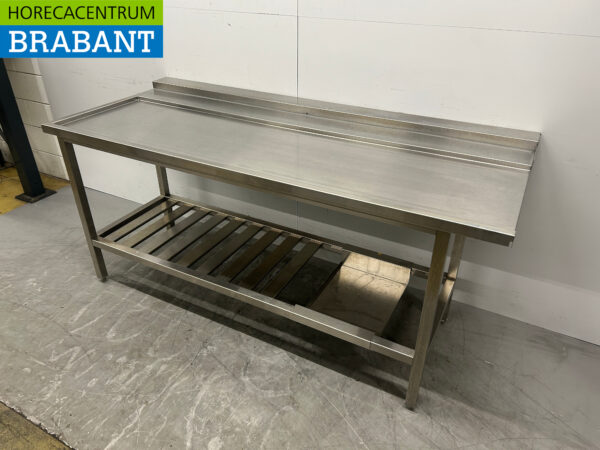 Stainless steel Drainage table tbv pass through dishwasher 196 cm Horeca - Image 3