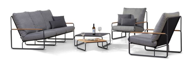 Best Freizeitmöbel Lounge set Terrace set Anthracite Teak Wood Catering - Image 3