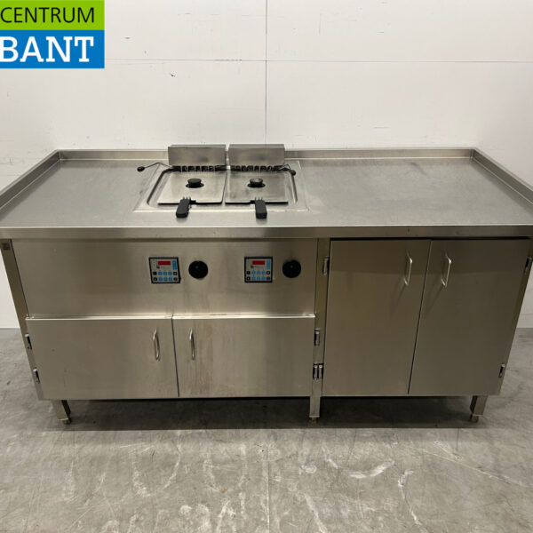 Stainless steel Double Fryer Fryer 2 x 12 liters 400V 185 cm Catering
