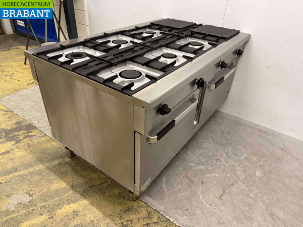 Stainless steel Zanussi 8 burner stove gas stove 160 x 100 cm Horeca - Image 2