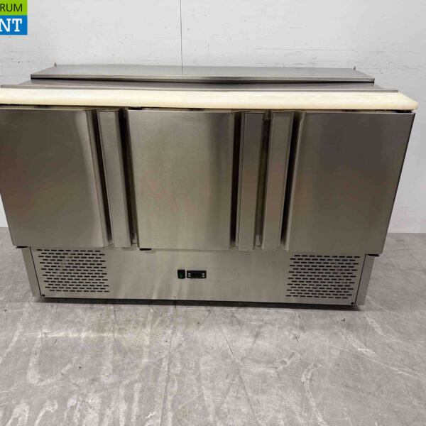 Stainless steel Refrigerated Workbench Saladette 3 doors 136 cm 230V Catering