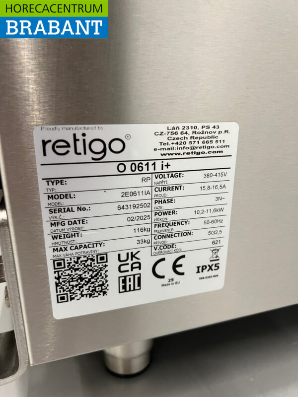 Retigo stainless steel Combisteamer Steamer 7 x 1/1 gastronorm GN 400V Horeca - Image 10