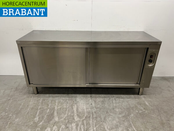 Stainless steel warming cabinet Plate warming cabinet 2 sliding doors 180 cm Horeca