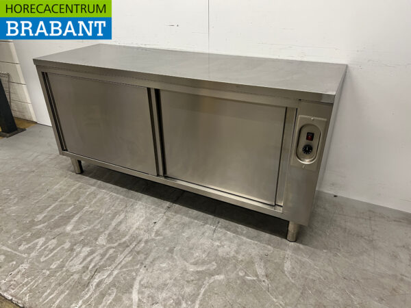 Stainless steel warming cabinet Plate warming cabinet 2 sliding doors 180 cm Horeca - Image 2