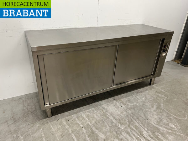 Stainless steel warming cabinet Plate warming cabinet 2 sliding doors 180 cm Horeca - Image 3