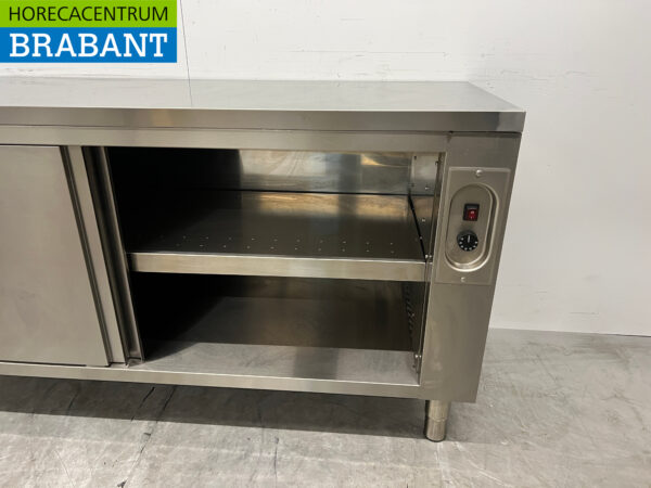Stainless steel warming cabinet Plate warming cabinet 2 sliding doors 180 cm Horeca - Image 4