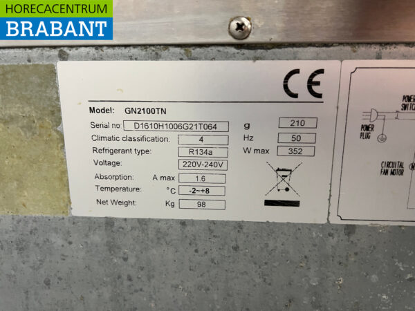 Stainless steel Pelican Refrigerated Workbench 2 doors 136 cm 230V Catering - Image 5