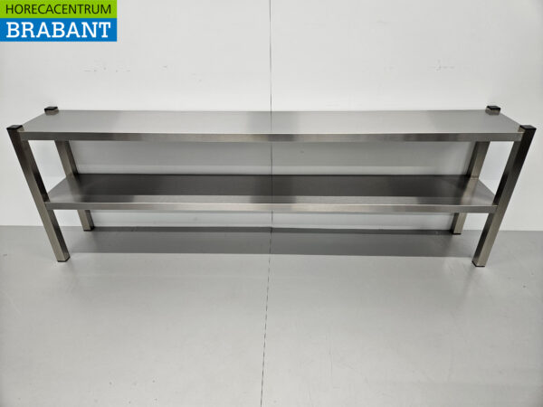 Stainless steel HCB Double Etagere Bridge Premium-line 200 cm Horeca