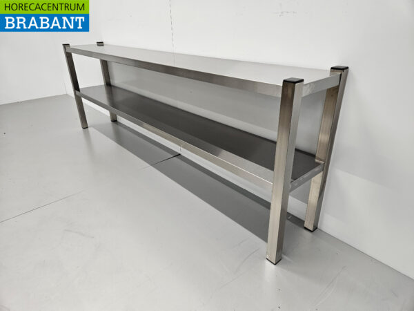 Stainless steel HCB Double Etagere Bridge Premium-line 200 cm Horeca - Image 2