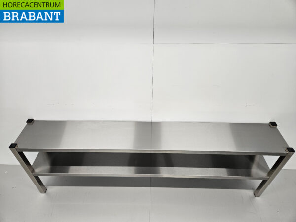 Stainless steel HCB Double Etagere Bridge Premium-line 200 cm Horeca - Image 4