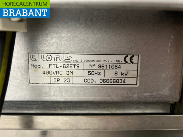 Stainless steel Lotus Baking line 4 burner, Baking tray and double fryer 2 x 10 liter 212 cm 400V Horeca - Image 12