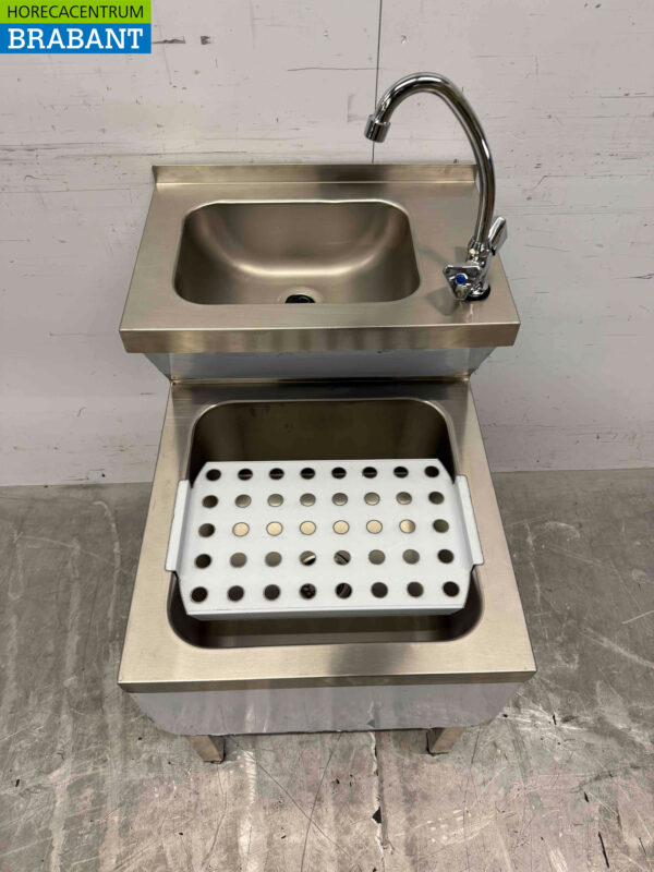 Stainless steel Double Sink Sink Pouring Bowl combi Faucet 50 cm Catering - Image 4