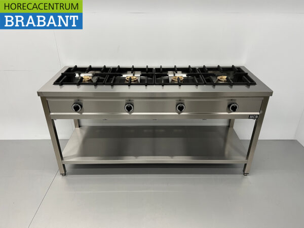 HCB stainless steel Pancake Stove 4 burners 4 x 8 kW 168.5 cm GAS Catering