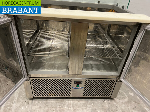 Stainless steel Tecnodom Refrigerated Workbench Saladette 2 doors 90,5 cm 230V Horeca - Image 5